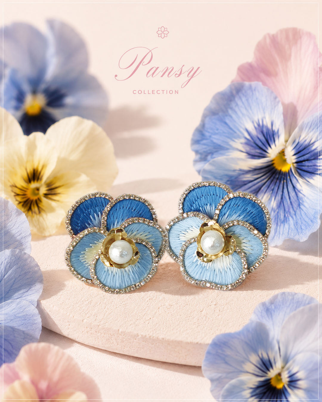 【Blue Pansy】Pansy Couture　Earrings / ピアス